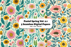 Pastel Spring Seamless Digital Paper Vol.2.1, 3 PNG Product Image 1