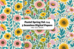 Pastel Spring Seamless Digital Paper Vol.2.4, 3 PNG Product Image 1