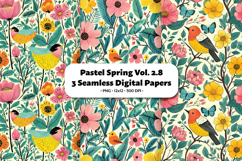 Pastel Spring Seamless Digital Paper Vol.2.8, 3 PNG Product Image 1