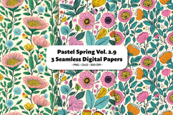Pastel Spring Seamless Digital Paper Vol.2.9, 3 PNG Product Image 1