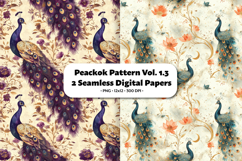 Peacock Seamless Digital Paper Vol.1.3, 2 PNG Product Image 1