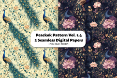 Peacock Seamless Digital Paper Vol.1.4, 2 PNG Product Image 1