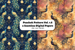 Peacock Seamless Digital Paper Vol.1.6, 2 PNG Product Image 1