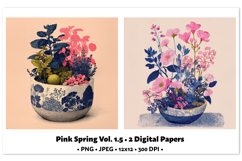 Playful Spring Digital Paper Vol. 1.5, 2 PNG &amp; JPEG Product Image 1