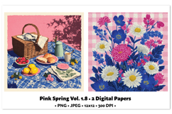 Playful Spring Digital Paper Vol. 1.8, 2 PNG &amp; JPEG Product Image 1