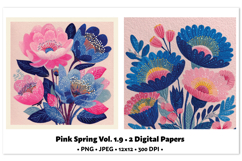 Playful Spring Digital Paper Vol. 1.9, 2 PNG &amp; JPEG Product Image 1