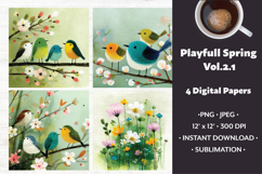 Playful Spring Digital Paper Vol. 2.1, 2 PNG &amp; JPEG Product Image 1