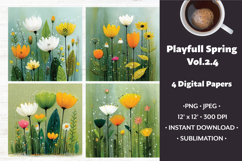 Playful Spring Digital Paper Vol. 2.4, 2 PNG &amp; JPEG Product Image 1
