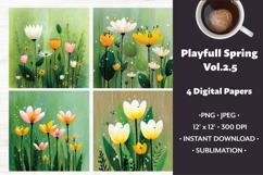 Playful Spring Digital Paper Vol. 2.5, 2 PNG &amp; JPEG Product Image 1