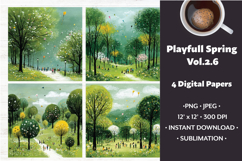 Playful Spring Digital Paper Vol. 2.6, 2 PNG &amp; JPEG Product Image 1