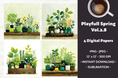 Playful Spring Digital Paper Vol. 2.8, 2 PNG &amp; JPEG Product Image 1