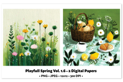 Playful Spring Digital Paper Vol. 1.6, 2 PNG &amp; JPEG Product Image 1