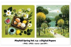Playful Spring Digital Paper Vol. 1.9, 2 PNG &amp; JPEG Product Image 1