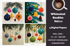 Whimsical Baubles Digital Paper Vol.1.1,4 PNG and JPEG Product Image 1