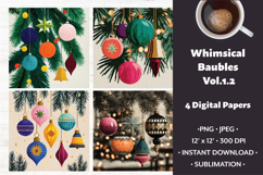 Whimsical Baubles Digital Paper Vol.1.2,4 PNG and JPEG Product Image 1