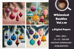 Whimsical Baubles Digital Paper Vol.1.10,4 PNG and JPEG Product Image 1
