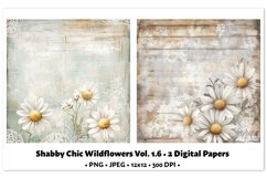 Shabby Chic Wildflowers Digital Paper Vol. 1.6, 2 PNG &amp; JPEG Product Image 1