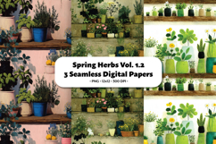 Spring Herbs Seamless Digital Paper Vol.1.2, 3 PNG Product Image 1
