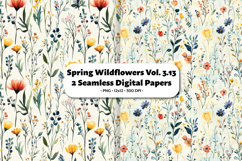 Spring Wildflowers Seamless Digital Paper Vol.3.13, 2 PNG Product Image 1