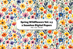 Spring Wildflowers Seamless Digital Paper Vol.2.3, 2 PNG Product Image 1