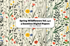 Spring Wildflowers Seamless Digital Paper Vol.4.2, 3 PNG Product Image 1