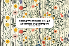 Spring Wildflowers Seamless Digital Paper Vol.4.8, 3 PNG Product Image 1