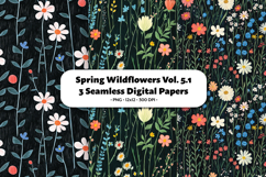 Spring Wildflowers Seamless Digital Paper Vol.5.1, 3 PNG Product Image 1