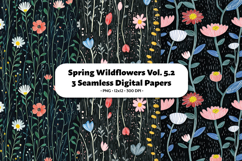 Spring Wildflowers Seamless Digital Paper Vol.5.2, 3 PNG Product Image 1