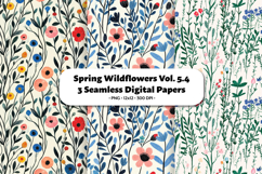 Spring Wildflowers Seamless Digital Paper Vol.5.4, 3 PNG Product Image 1