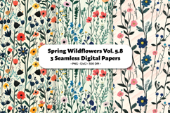 Spring Wildflowers Seamless Digital Paper Vol.5.8, 3 PNG Product Image 1