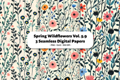 Spring Wildflowers Seamless Digital Paper Vol.5.9, 3 PNG Product Image 1