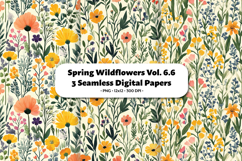 Spring Wildflowers Seamless Digital Paper Vol.6.6, 3 PNG Product Image 1