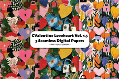 Valentine Loveheart Seamless Digital Paper Vol.1.3, 3 PNG Product Image 1