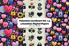 Valentine Loveheart Seamless Digital Paper Vol.1.5, 3 PNG Product Image 1