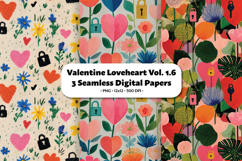 Valentine Loveheart Seamless Digital Paper Vol.1.6, 3 PNG Product Image 1