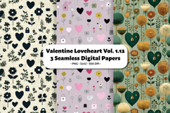 Valentine Loveheart Seamless Digital Paper Vol.1.12, 3 PNG Product Image 1