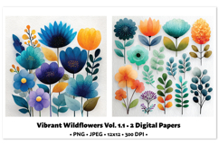 Vibrant WildflowersDigital Paper Vol. 1.1, 2 PNG &amp; JPEG Product Image 1