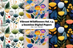 Vibrant Wildflowers Seamless Digital Paper Vol.1.4, 3 PNG Product Image 1