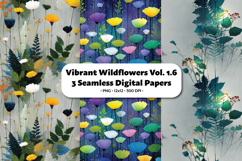 Vibrant Wildflowers Seamless Digital Paper Vol.1.6, 3 PNG Product Image 1