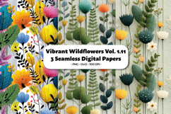 Vibrant Wildflowers Seamless Digital Paper Vol.1.11, 3 PNG Product Image 1