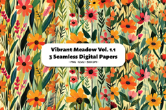 Vibrant Meadow Seamless Digital Paper Vol.1.1, 3 PNG Product Image 1