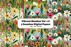 Vibrant Meadow Seamless Digital Paper Vol.1.6, 3 PNG Product Image 1