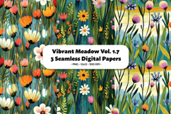 Vibrant Meadow Seamless Digital Paper Vol.1.7, 3 PNG Product Image 1