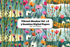 Vibrant Meadow Seamless Digital Paper Vol.1.8, 3 PNG Product Image 1