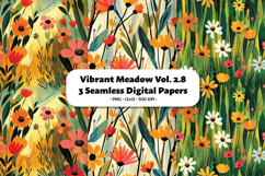 Vibrant Meadow Seamless Digital Paper Vol.2.8, 3 PNG Product Image 1