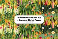 Vibrant Meadow Seamless Digital Paper Vol.2.9, 3 PNG Product Image 1