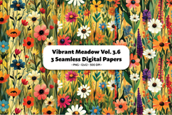 Vibrant Meadow Seamless Digital Paper Vol.3.6, 3 PNG Product Image 1
