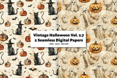 Vintage Halloween Pattern, Seamless Digital Paper Vol. 2.7 Product Image 1