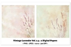 Vintage Lavender Digital Paper Vol. 2.4, 2 PNG &amp; JPEG Product Image 1