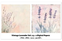 Vintage Lavender Digital Paper Vol. 2.5, 2 PNG &amp; JPEG Product Image 1